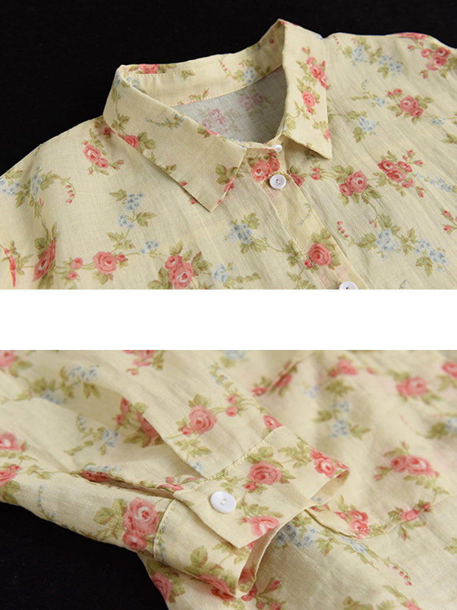 Spring Button Up Ramie Blouse At1089