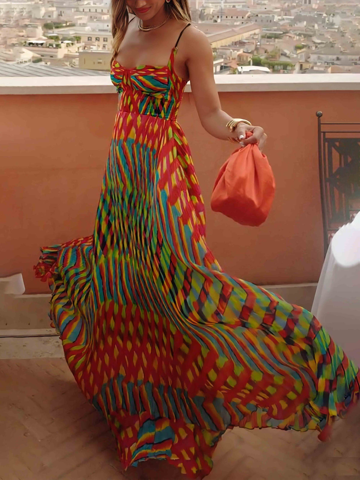 Personalized Painted Print A-line Maxi Dress
