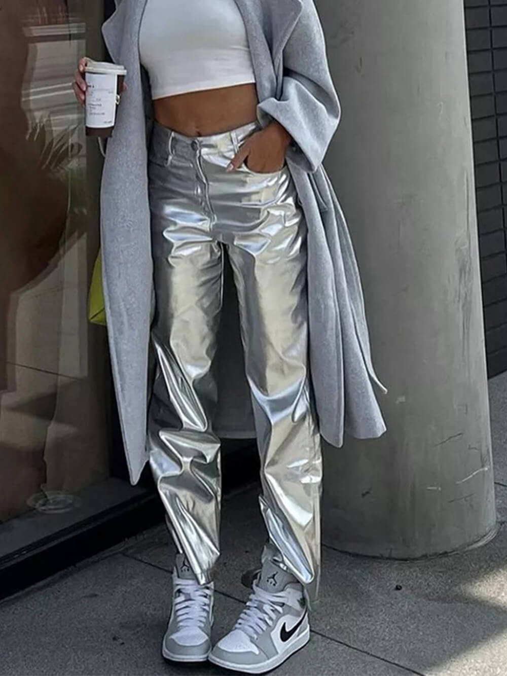 Fashionable Pu Leather Pants