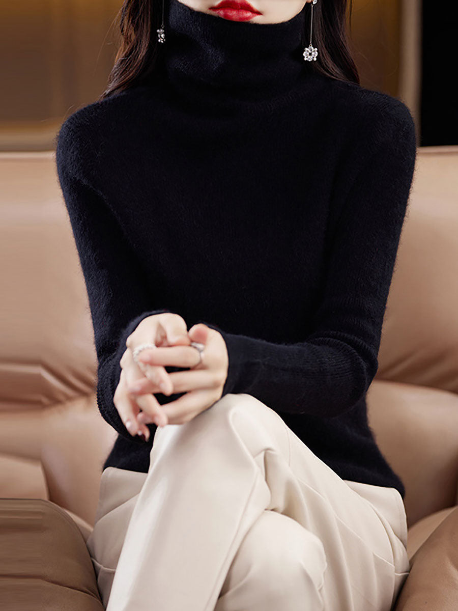 Autumn Turtleneck Wool Knit Sweater Ba1011