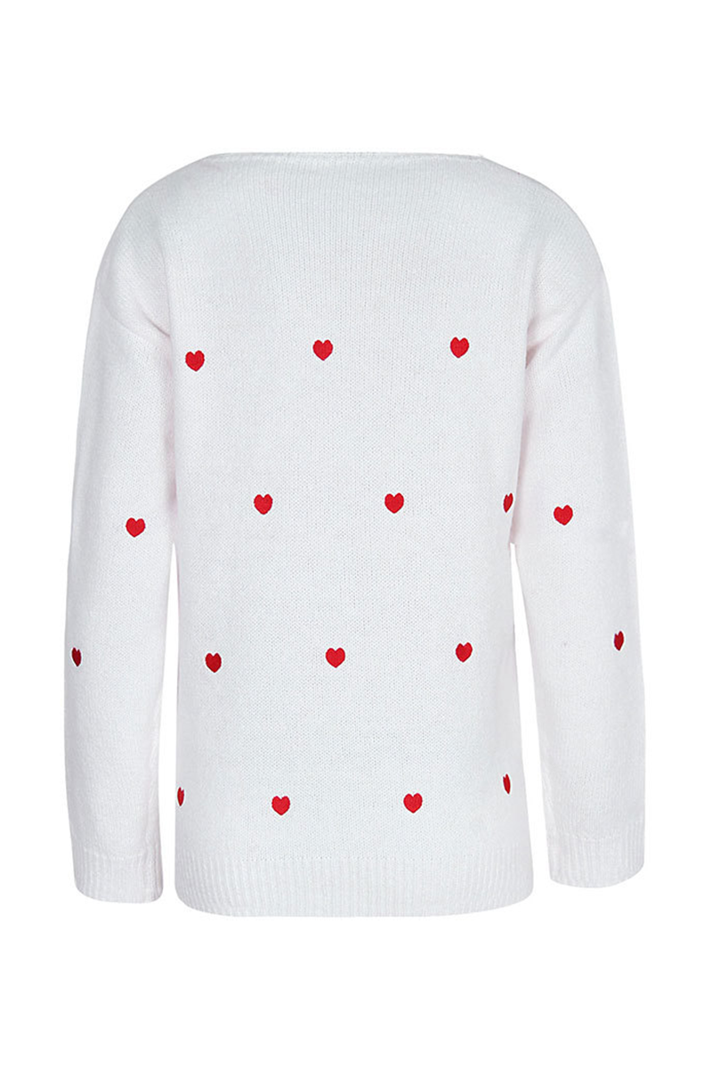 Print Basic V Neck Tops Sweater(4 Colors)