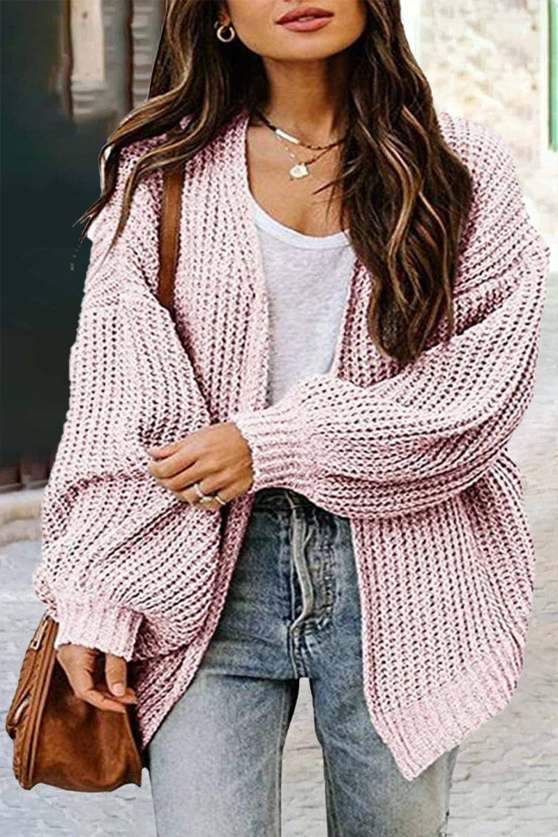 Color V Neck Sweater Cardigans(6 Colors)