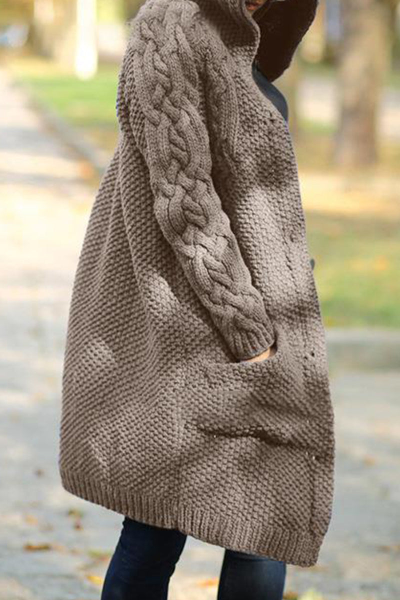 Pocket Hooded Collar Cardigans(8 Colors)