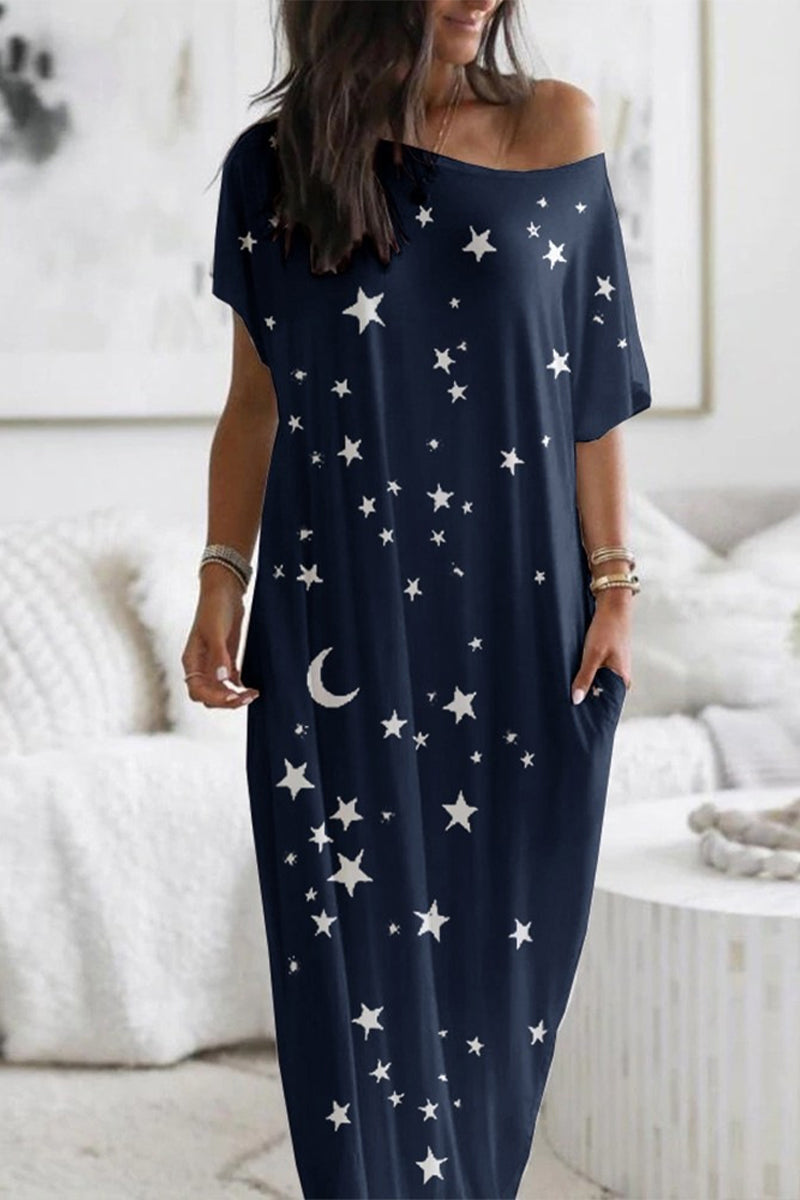 Print Patchwork O Neck One Step Skirt Dresses(3 Colors)