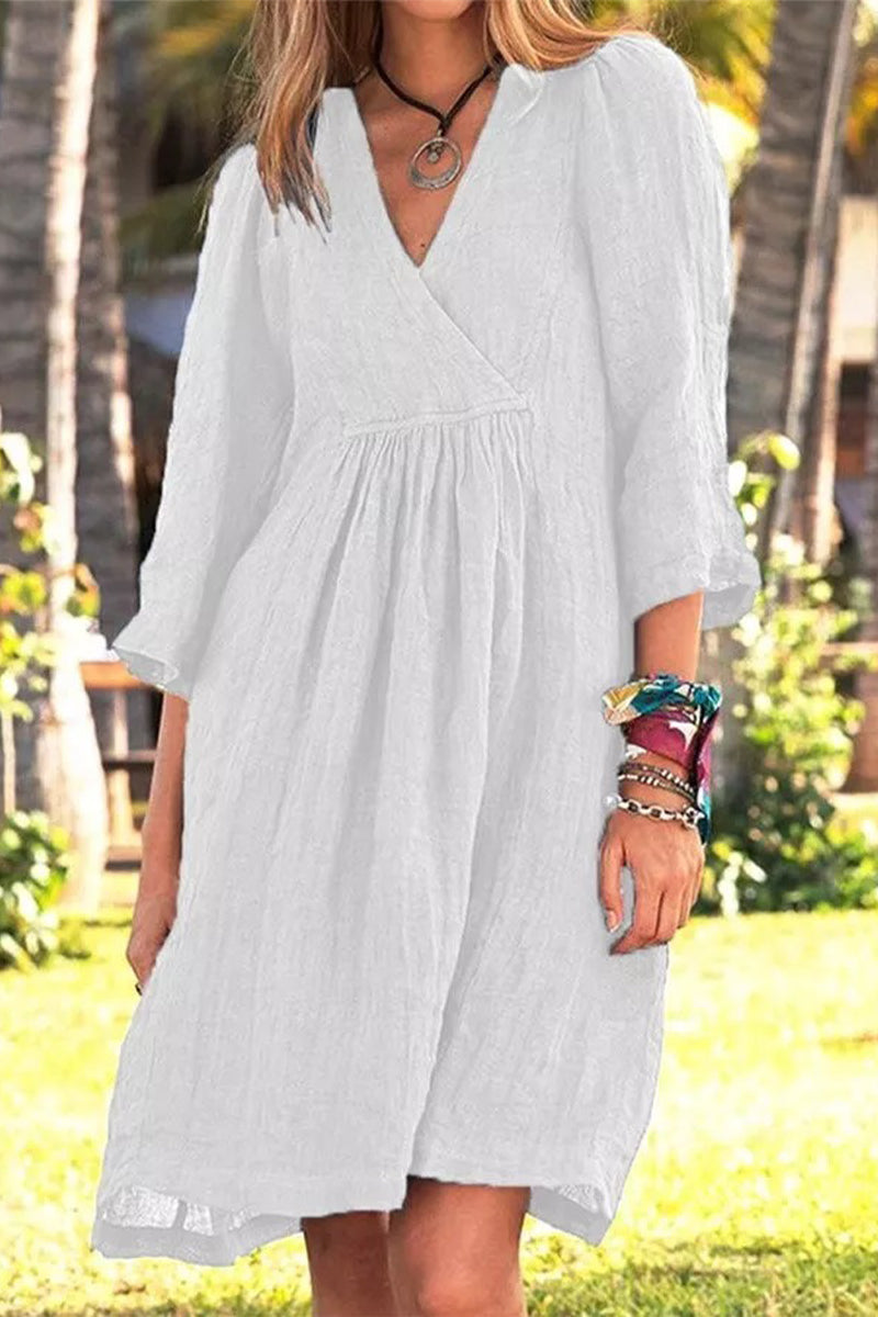 Simplicity Fold V Neck T-shirt Dress Dresses
