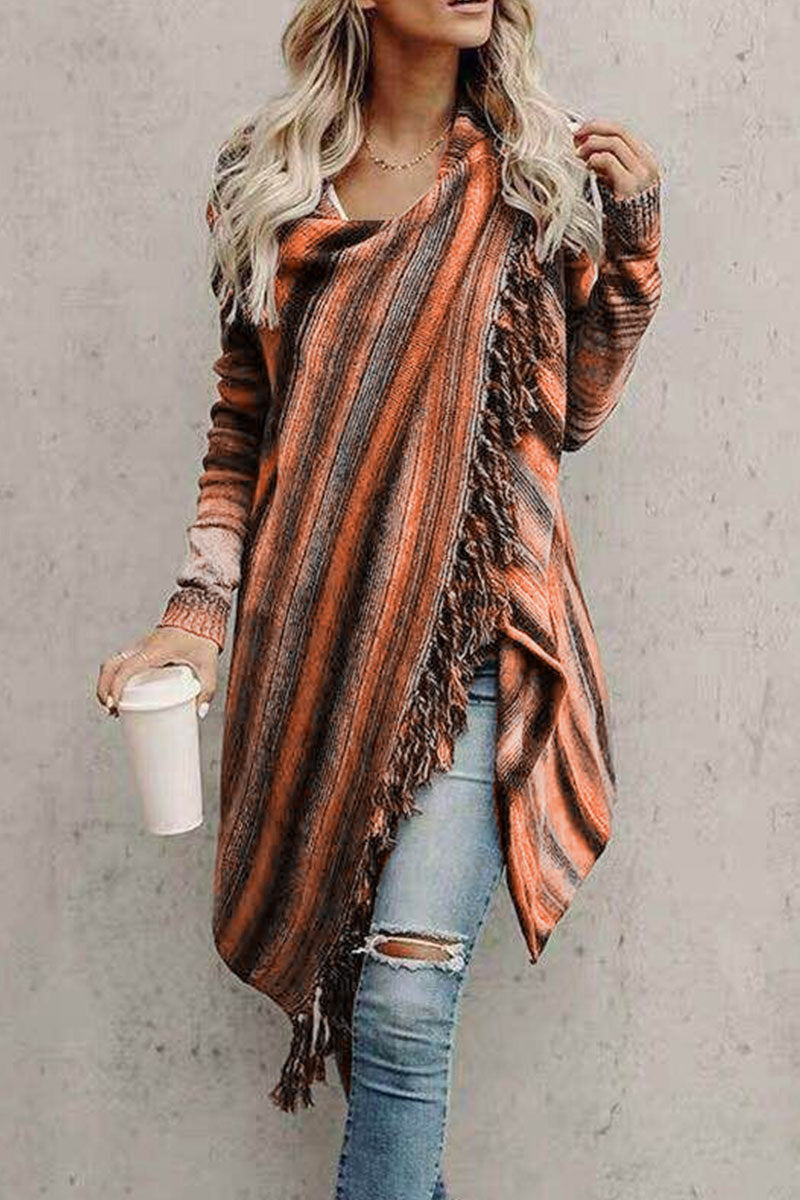 Print Tassel Patchwork Cardigans(5 Colors)