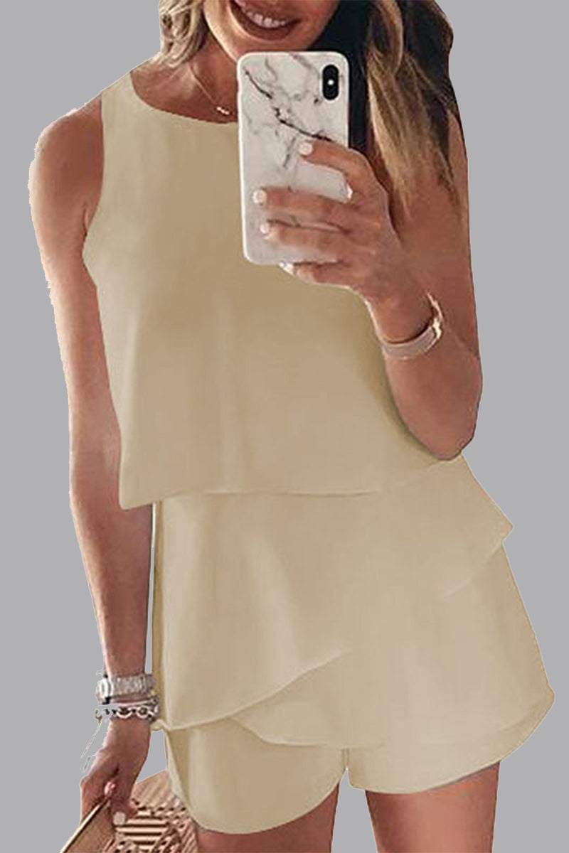 Flounce O Neck Rompers