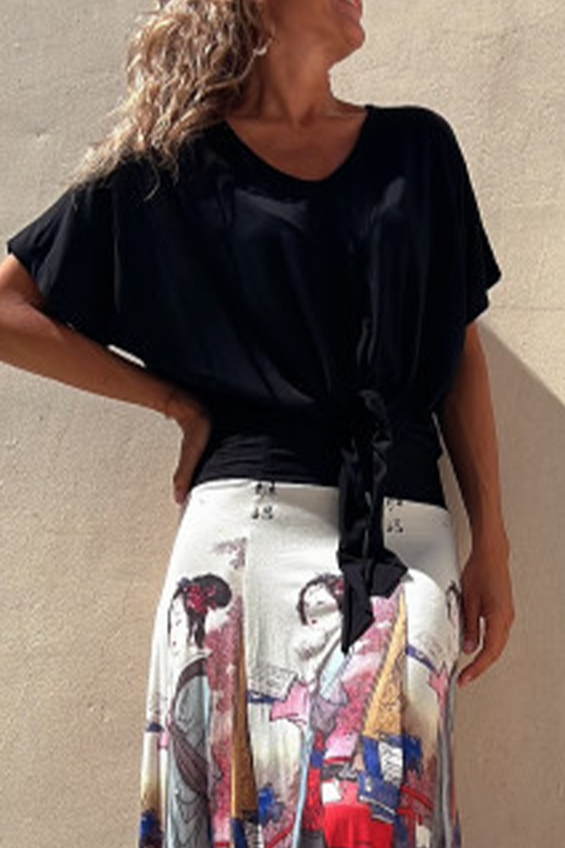 Daily Knotted V Neck T-shirts