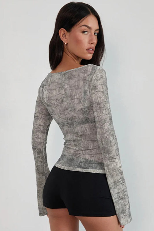 Animal Print Lightweight Loose T-shirt Blouse