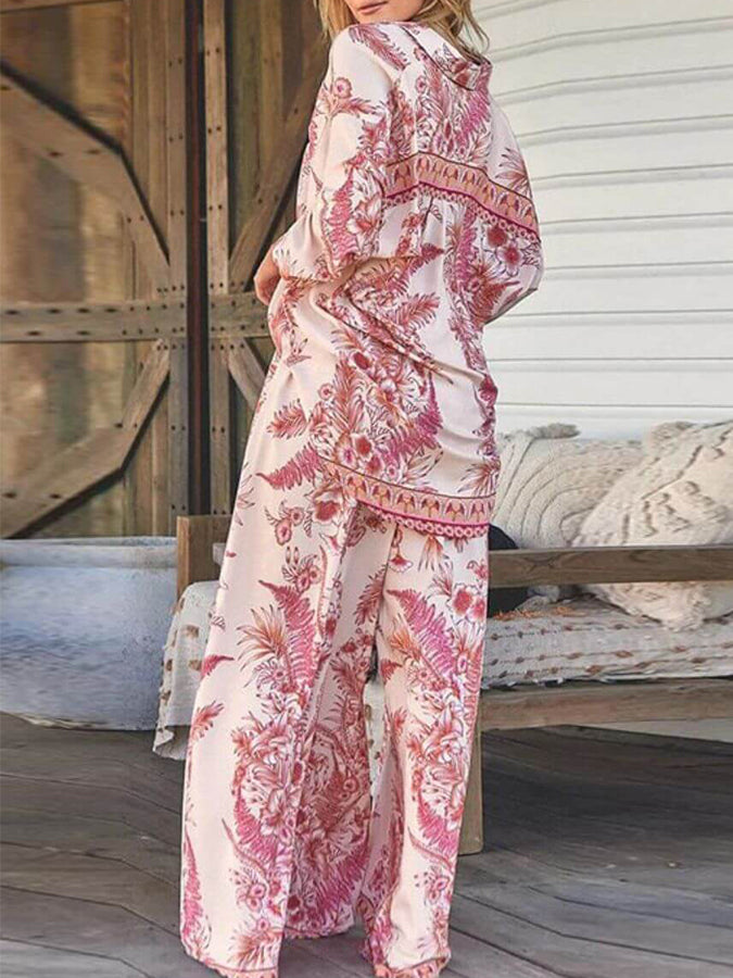 Long Sleeves Printed Shirt and Pants Sets