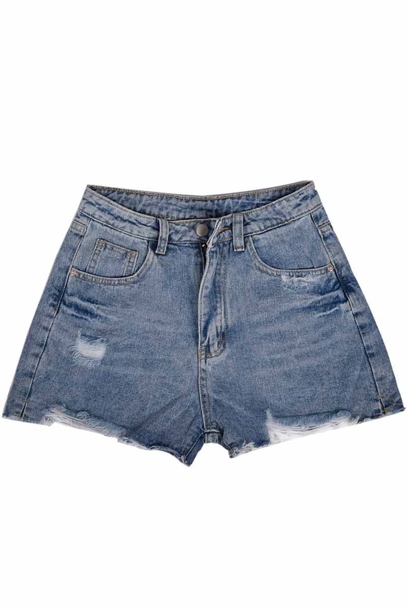 Bibbed Jeans Shorts
