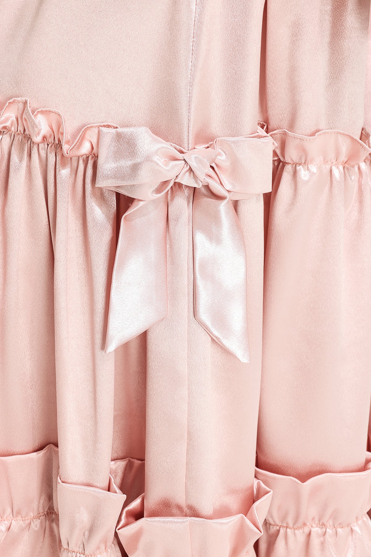Mid Waist Ruffle Midi Skirt