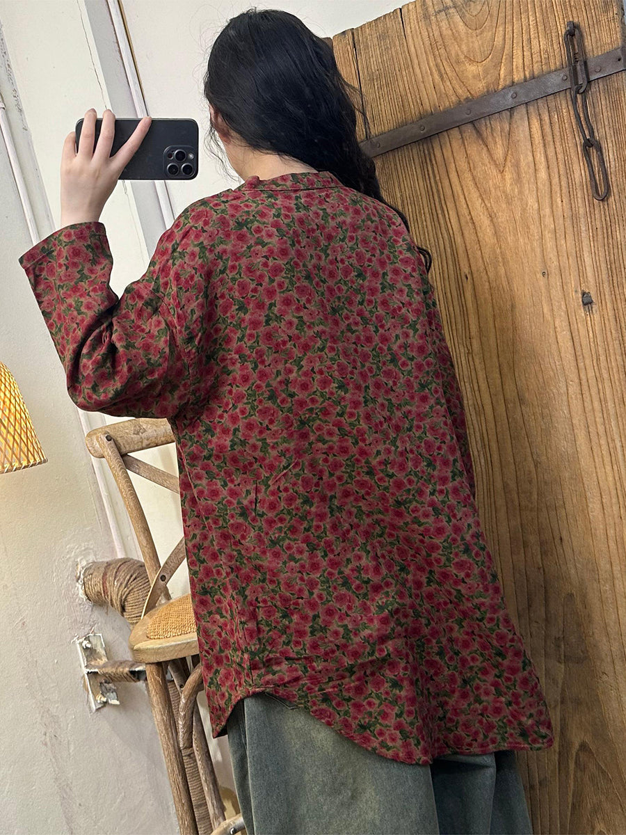 Artsy O-neck Loose 100%cotton Blouse At1036