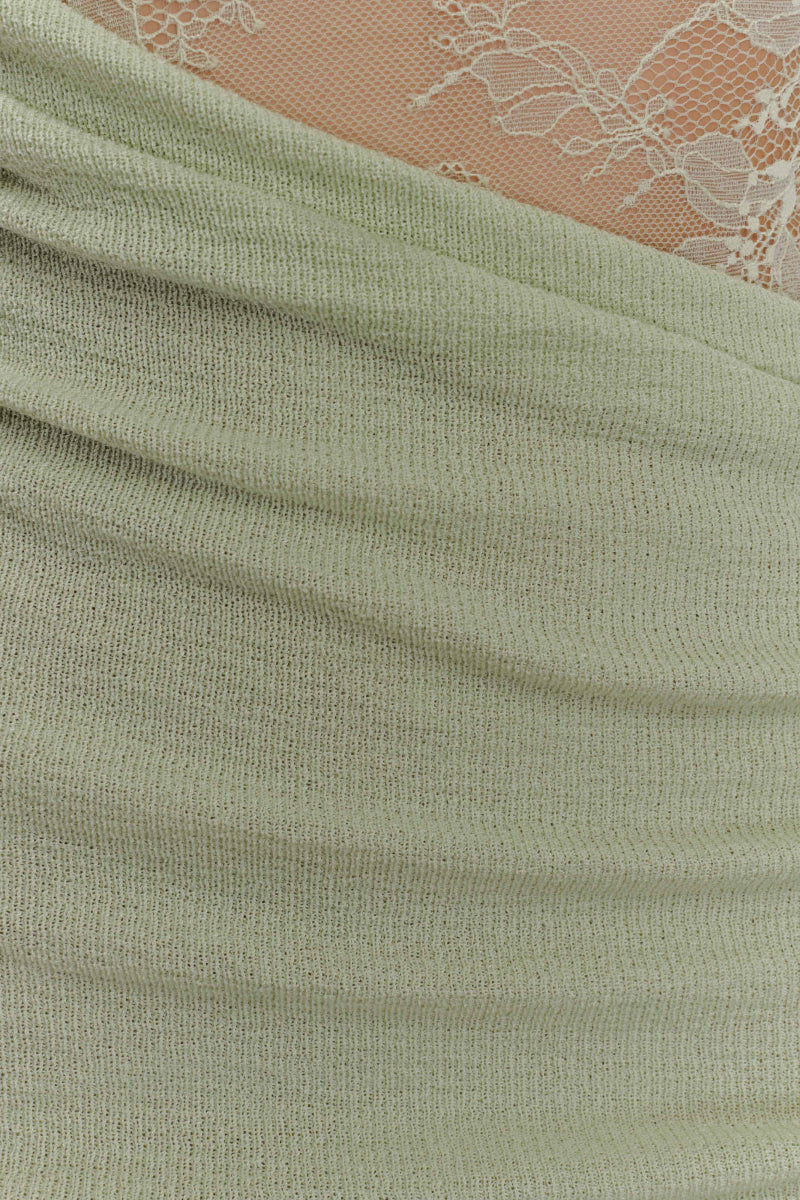 Nunna Green Lace Knit Mini Dress