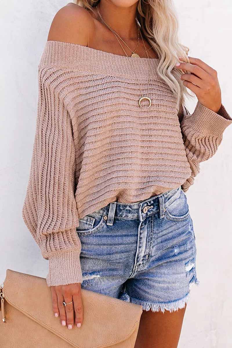 Striped Off-shoulder Sweater