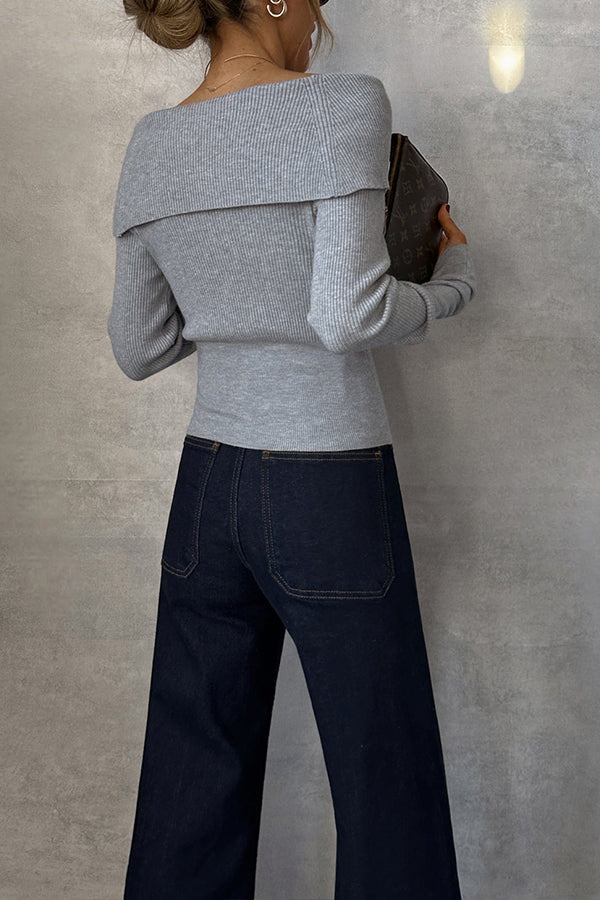 Multi-position Gray Basic Sweater