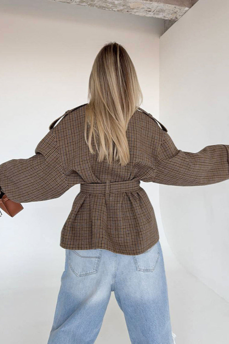 Houndstooth Demure Designer Coat