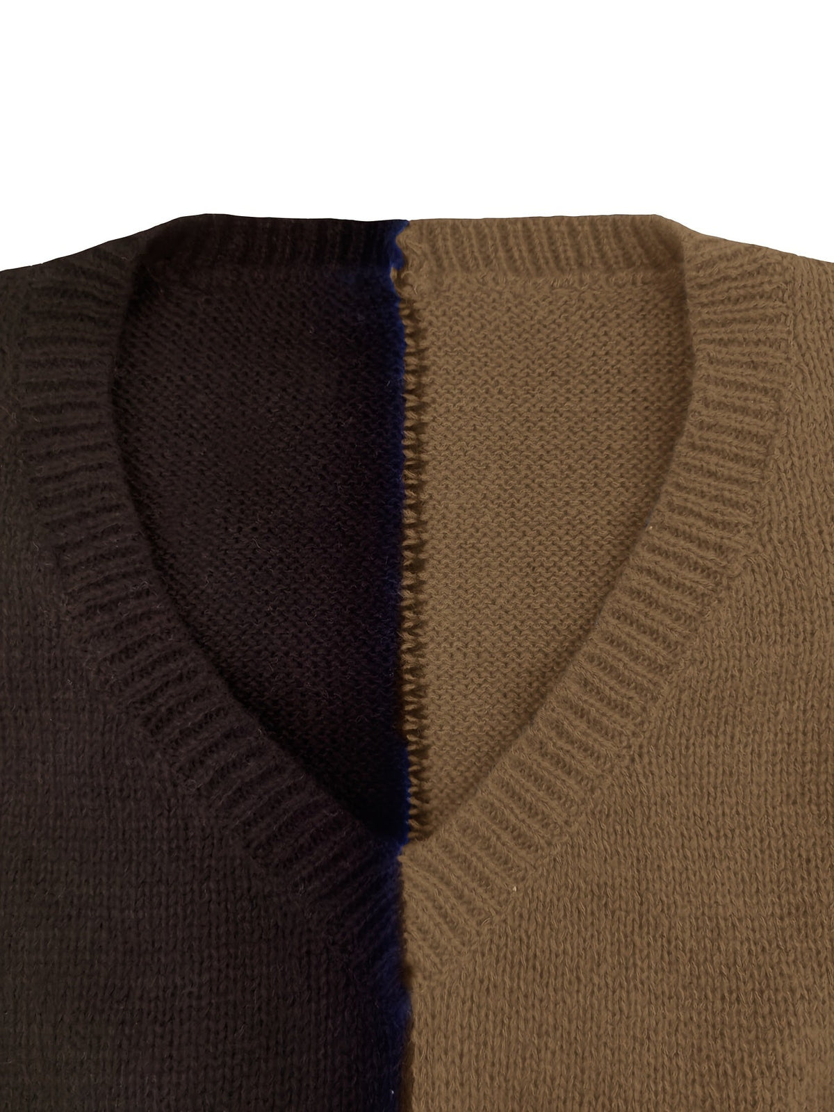 Contrast Color V Neck Pullover Sweater Er0257