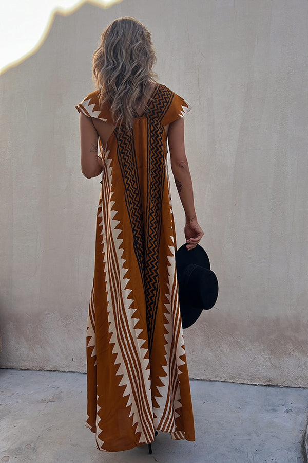 Beach Dates Print A-line Maxi Dress