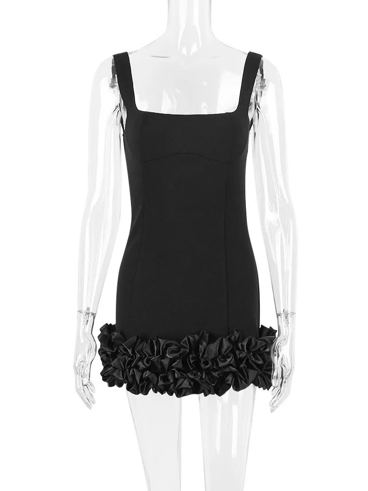 Black Mini Dress for Sundress New Spaghetti Strap Backless Bodycon Club Party Short Dress Vestido