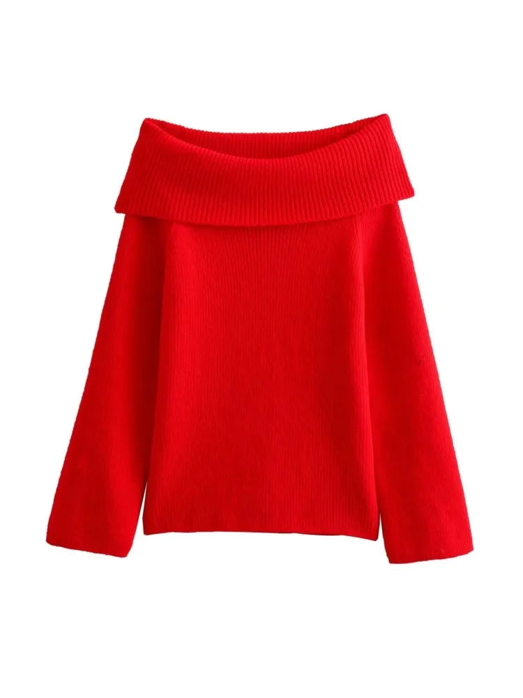 Off Shoulder Christmas Sweater for