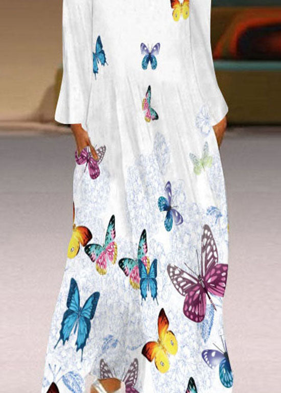 Loving Heart Print Chiffon Holiday Maxi Dress Spring Ly1934