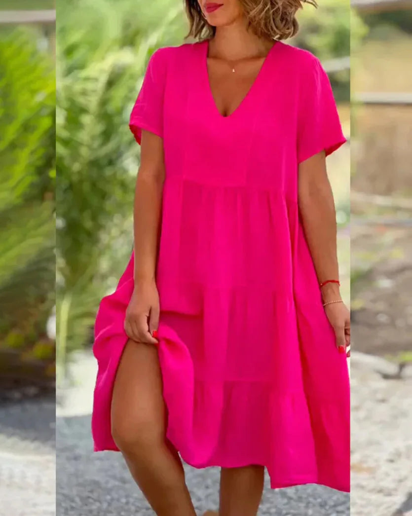 Comfortable Fresh Sweet Large Swing Midi Dresses