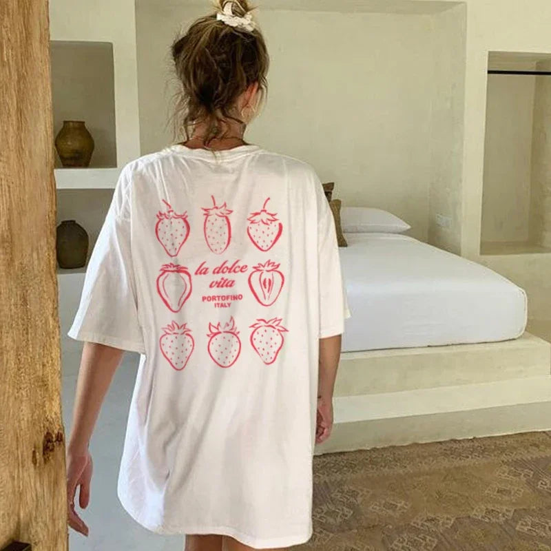 Strawberry Back Print T-shirt