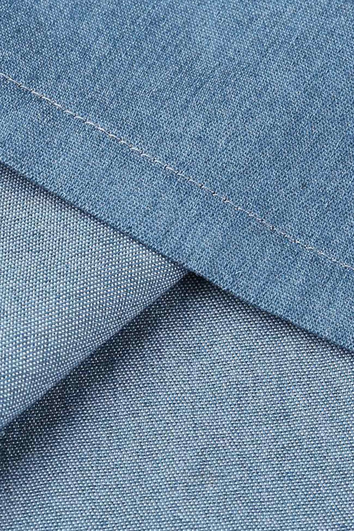 Ribbon Faux Denim Skirt