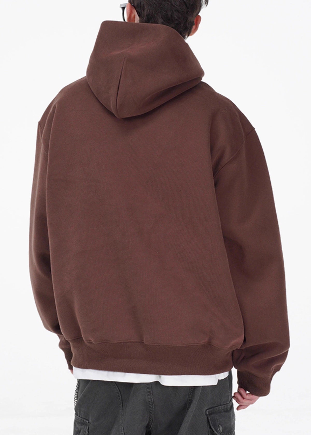 Loose Coffee Letter Pockets Oversized Cotton Sweatshirts Spring Yq027