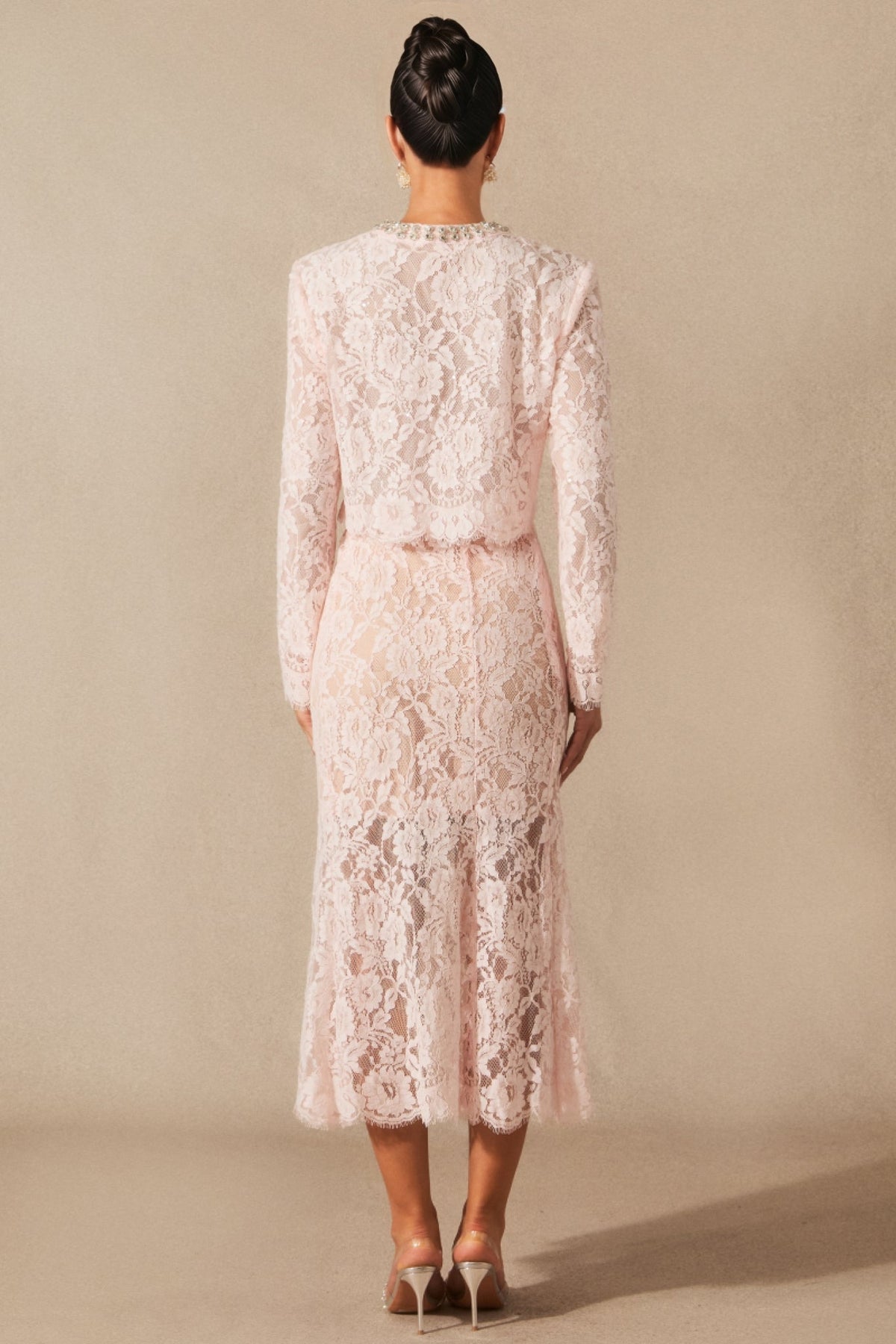Islay Long Sleeve Lace Midi Dress Set