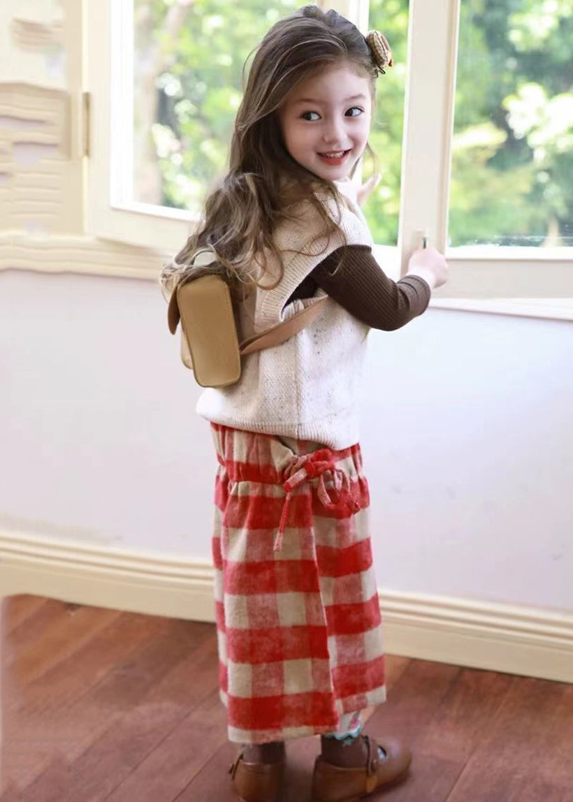 Modern Waistcoat Top and Plaid Crop Pants Three Pieces Set Spring Tr001