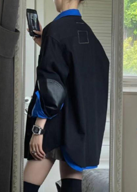 Shirt Blue New and Spring Two Set Butto Piece Black Coats