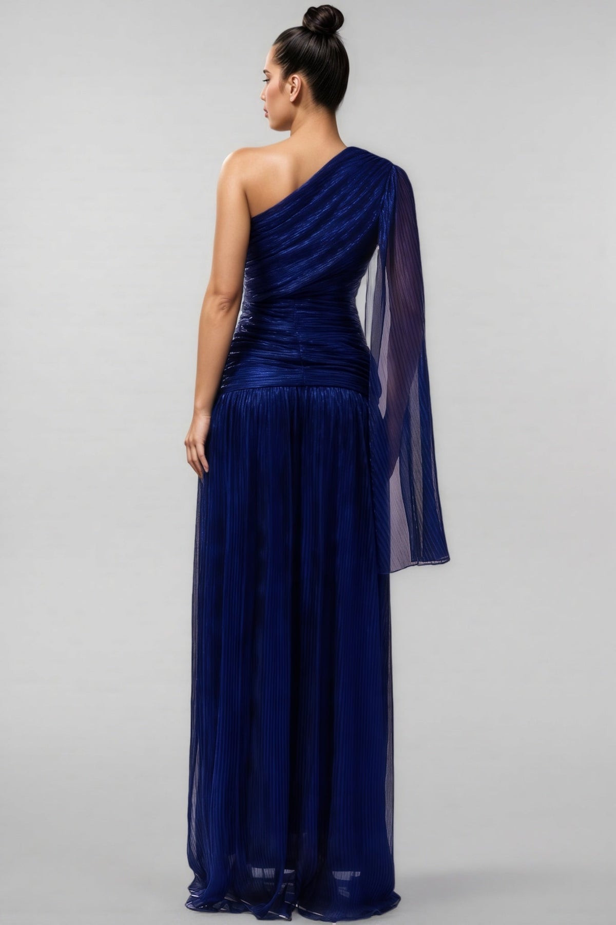 Desti Slanted Collar Slit Maxi Dress