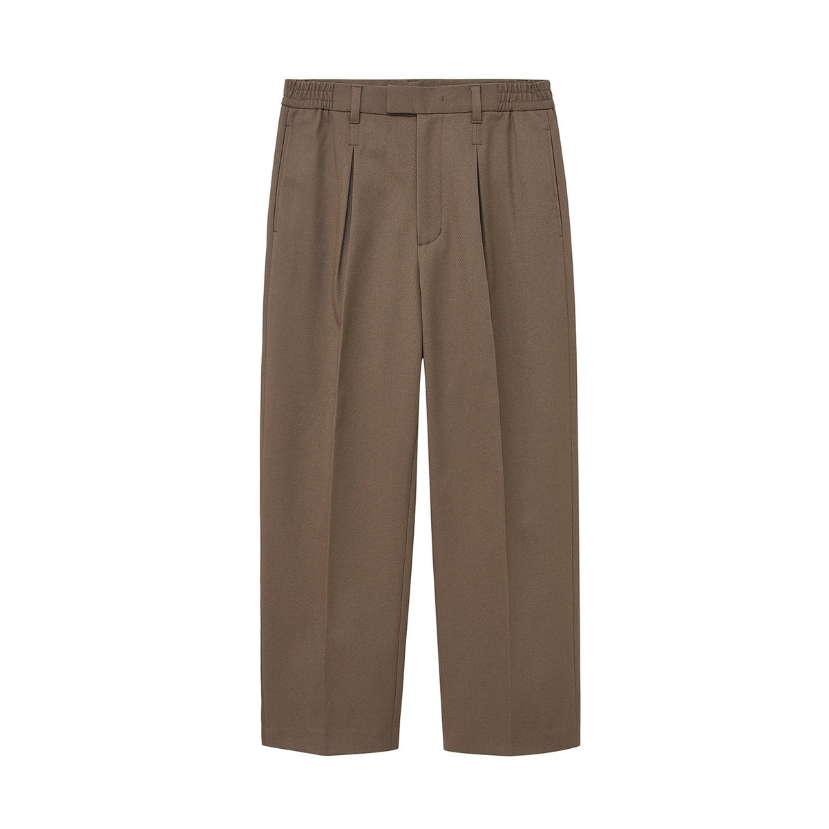 Semi-elastic Waist Wide-leg Cropped Pants