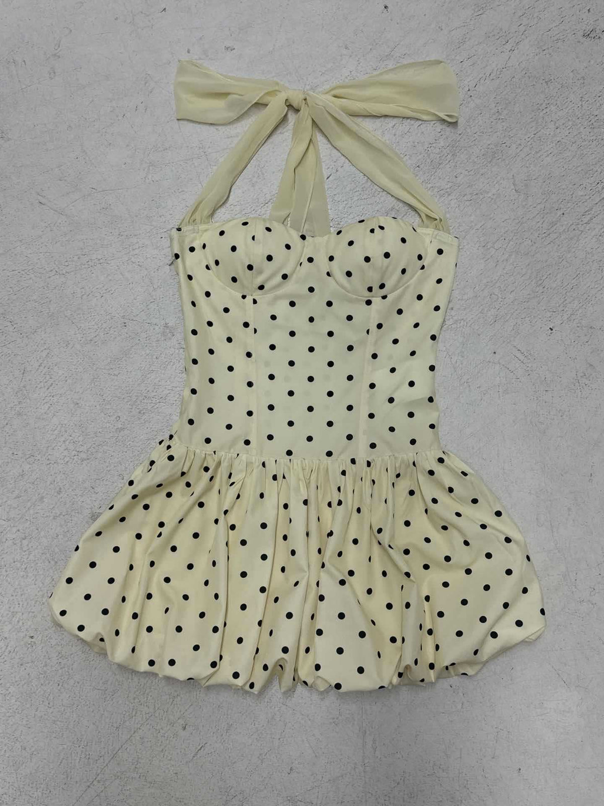 Polka Dot Halterneck Bubble Mini Dress X