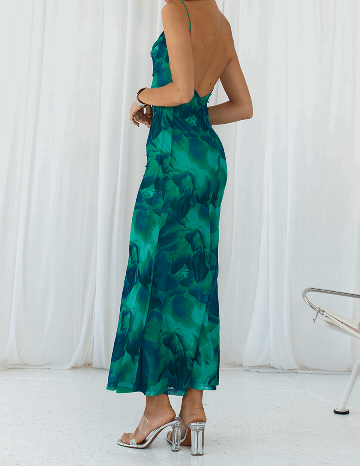 Calista Green Bloom Slip Maxi Dress