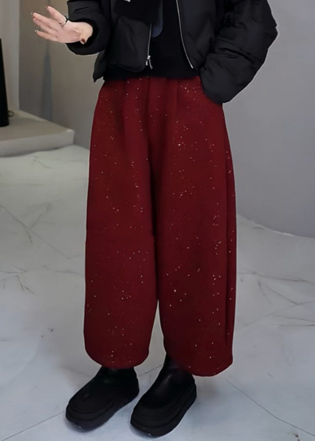 Mulberry Sequins Woolen Pants Spring Yo009