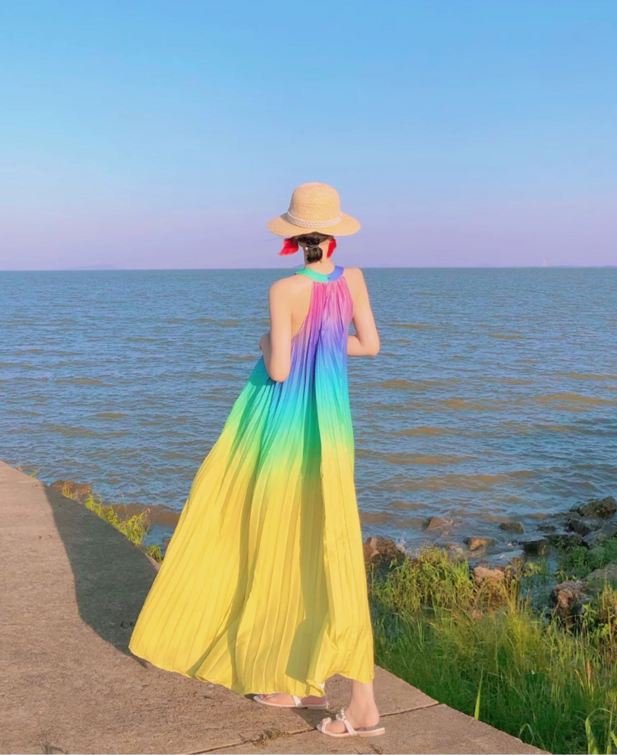 Yellow Plus-size Beach Maxi Dress