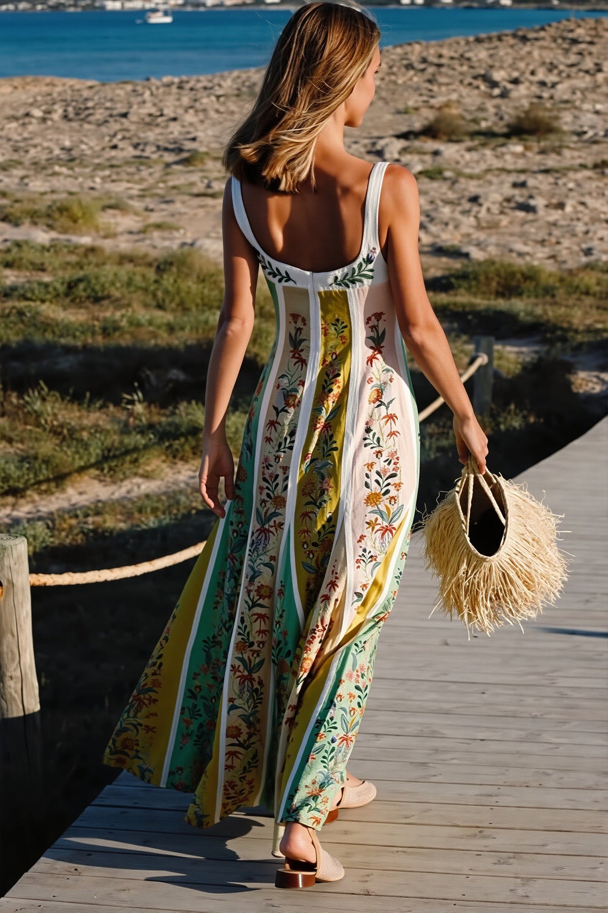 Splice Loose Swing Maxi Dress