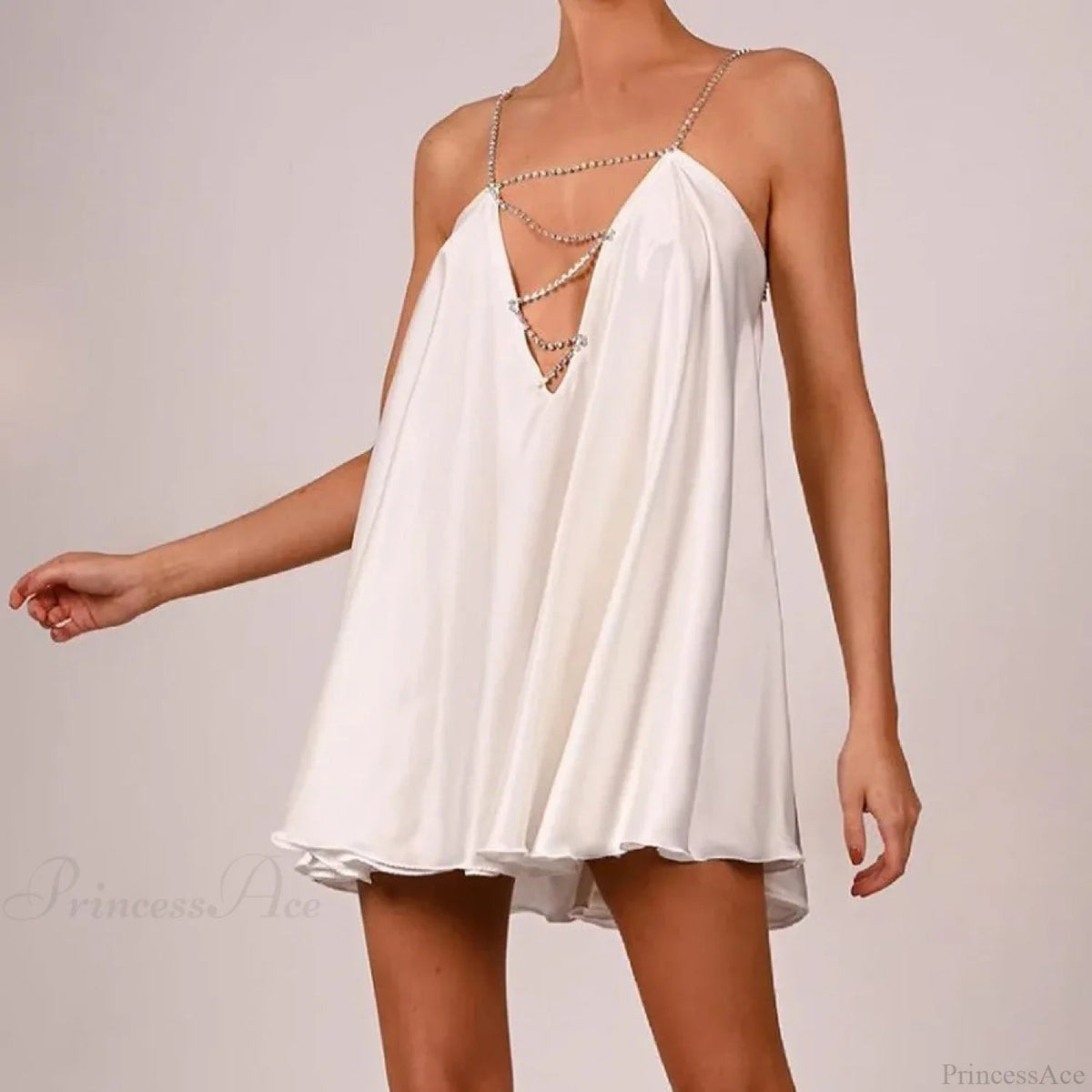 Chain Suspender Hollow Mini Dress