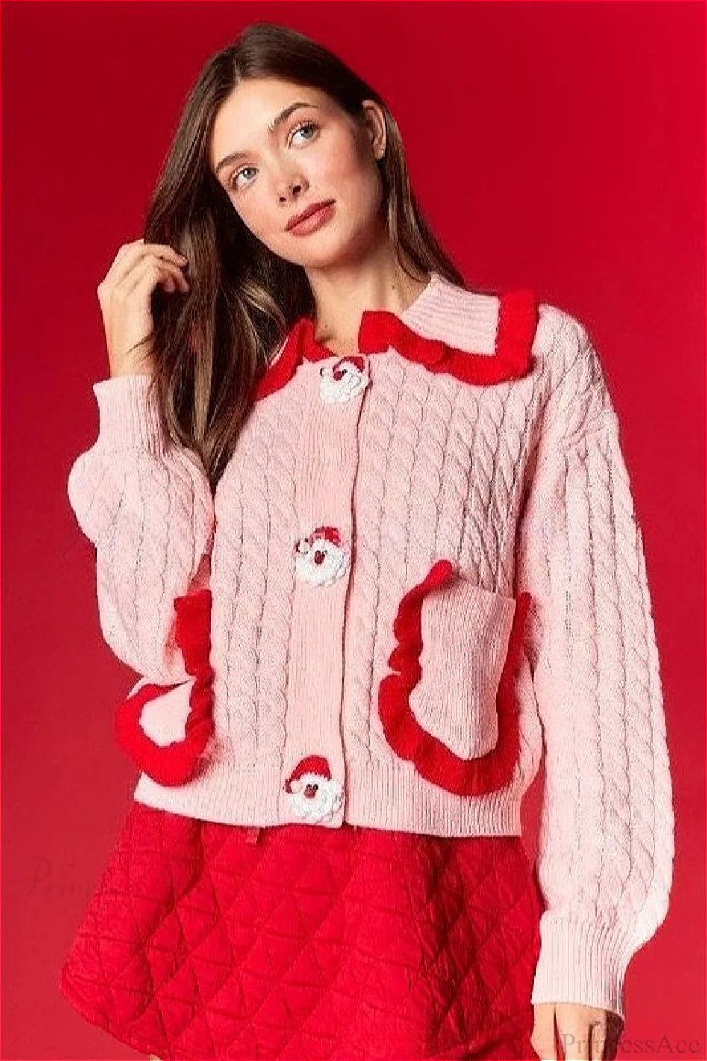 Christmas Doll Collar Ruffle Sweater
