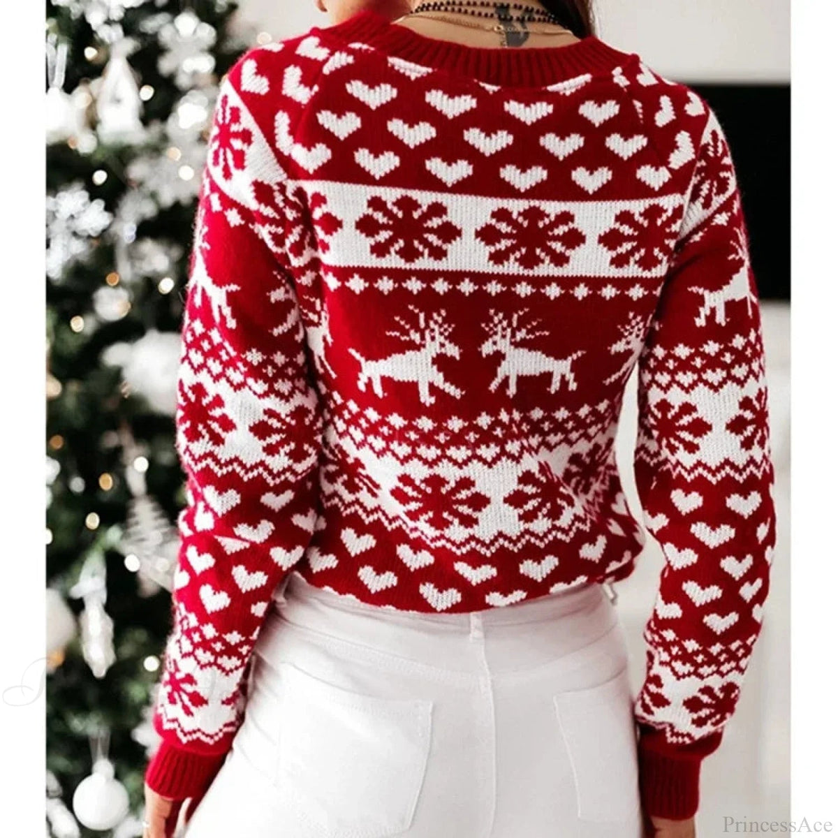 Christmas Knitting Soft Warm Knitwear Full Sleeve Sweater