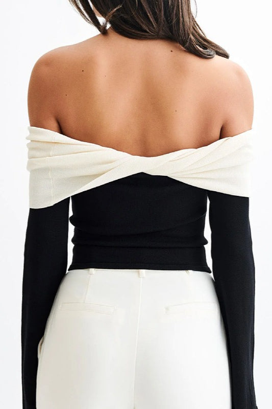 Off Shoulder Knit Sweater