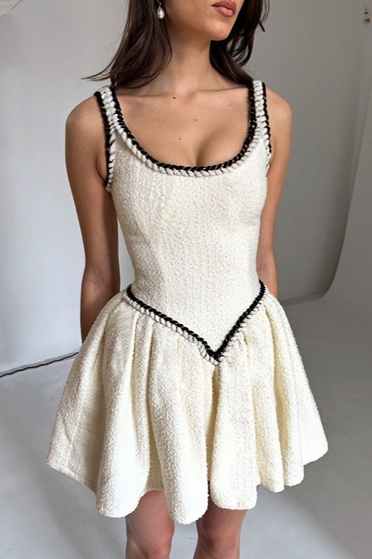 Spaghetti Strap Waist-tie Mini Dress