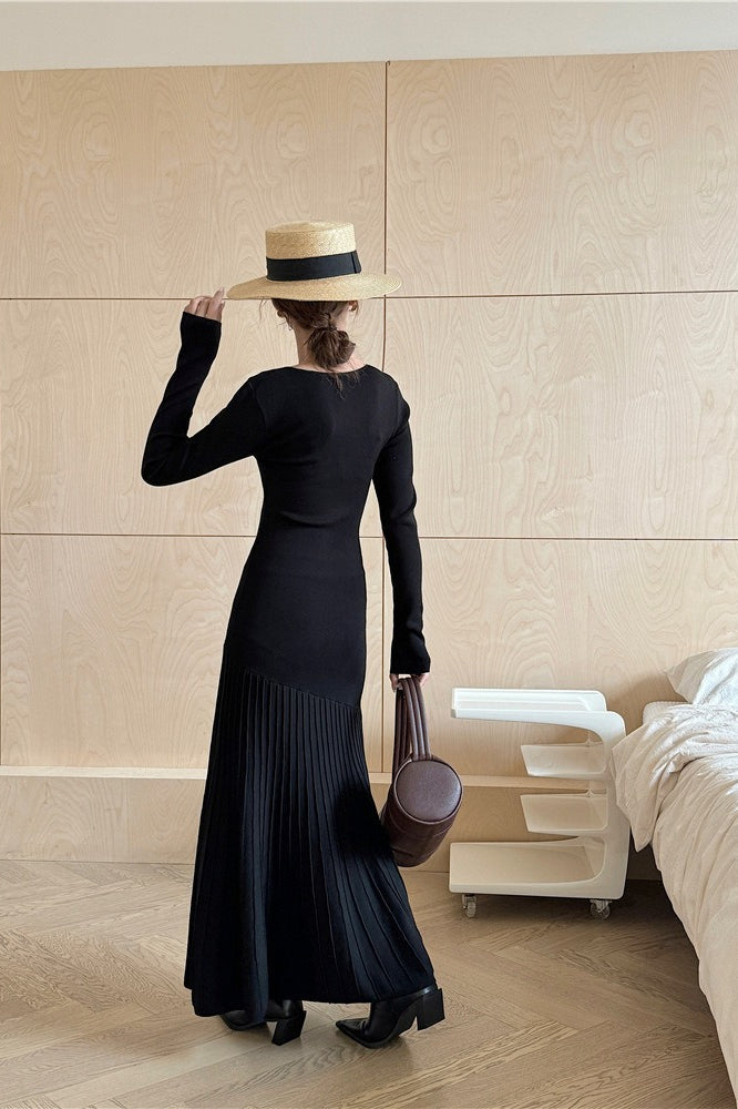 Knit Fitted Mermaid Hem Maxi Dress