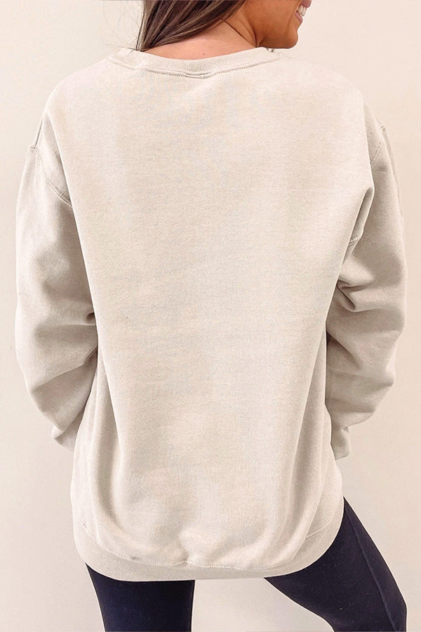Gray Howdy Drop Shoulder Graphic Sweatshirt