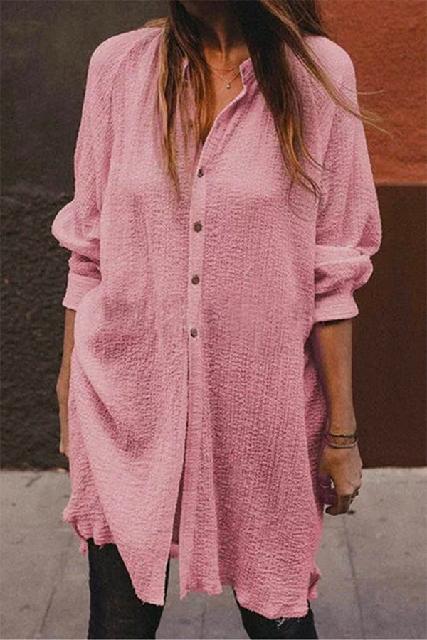 Priyavil Oversized Long Sleeves Button Down Blouse Shirt