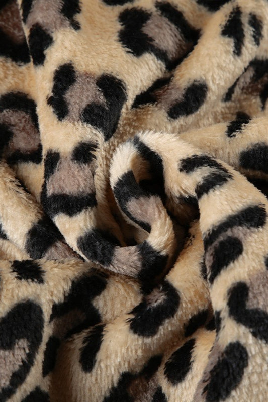 Leopard Plush Crop Coat