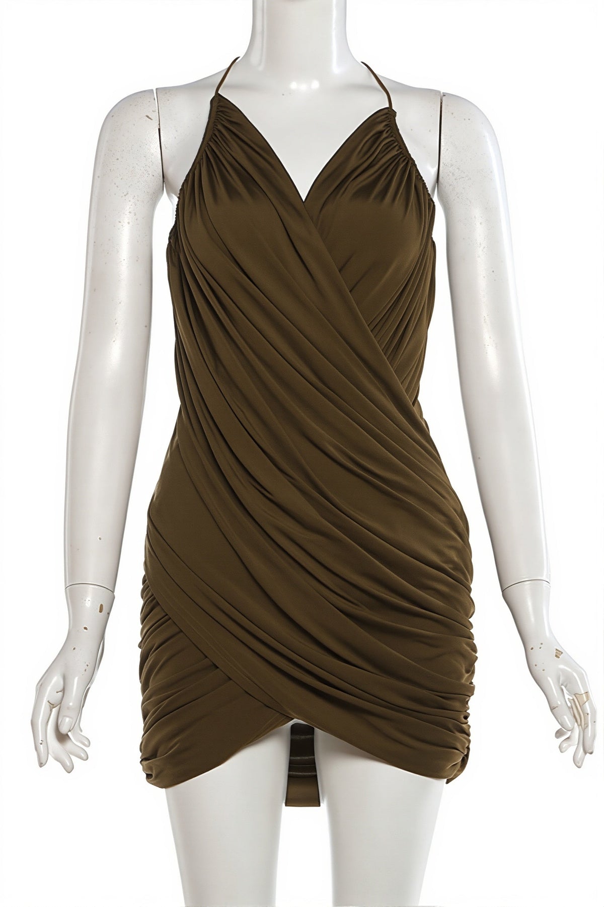 V Neck Ribbed Cami Slim Mini Dress